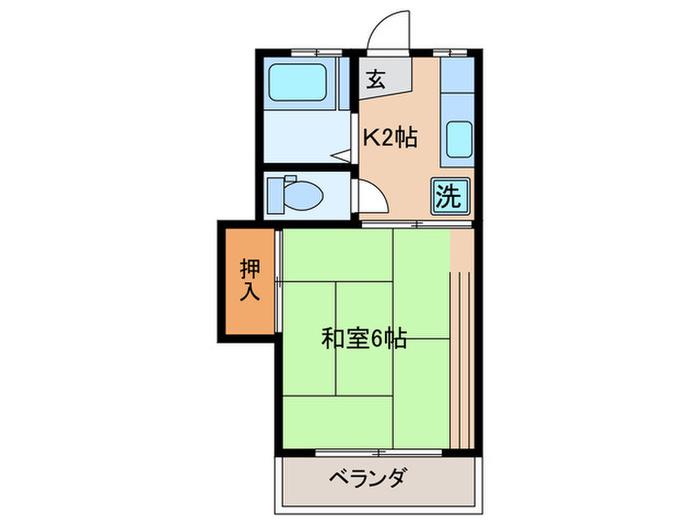 西ヶ原ハイム2(ワンルーム/2階)の間取り写真