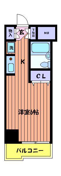 アバクス立川A(1K/10階)の間取り写真
