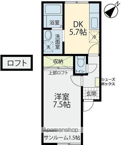 スターブルー(1DK/1階)の間取り写真