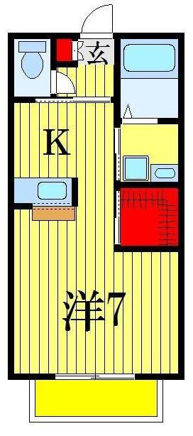 フォンテーヌ(1K/1階)の間取り写真