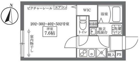 COCOCUBE NISHI-NIPPORI(1K/4階)の間取り写真