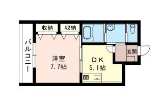 成田市並木町アパート(1DK/2階)の間取り写真
