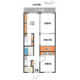マンションニュー高輪(2LDK/5階)の間取り写真