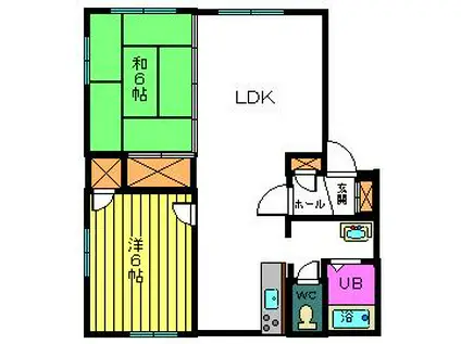 ストークA(2LDK/2階)の間取り写真