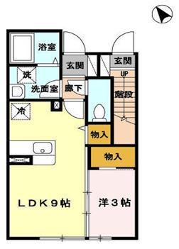 ミルキー(1LDK/1階)の間取り写真