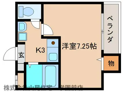 SEDICI VISTE(1K/2階)の間取り写真