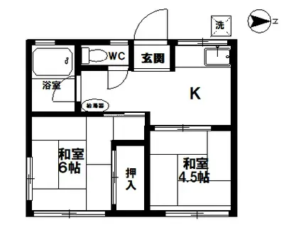 シティハイムオリンピア(2K/1階)の間取り写真