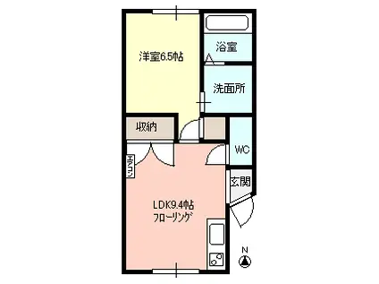 パストラル清住(1LDK/2階)の間取り写真