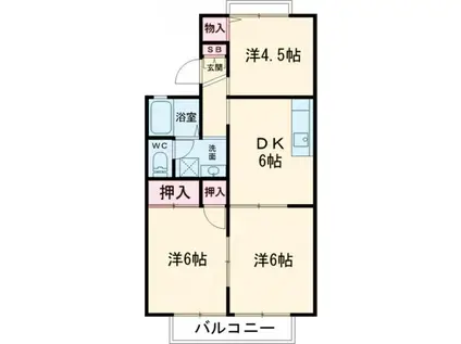 サニーコーポ富士見A(3DK/2階)の間取り写真