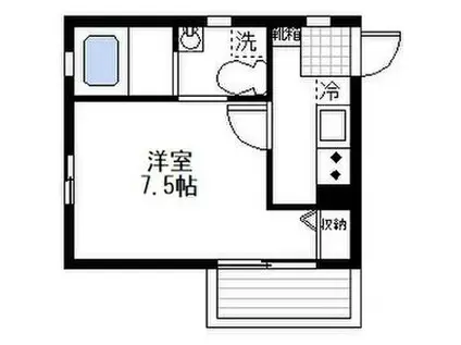 カーサアベニューナカムラ(1K/2階)の間取り写真