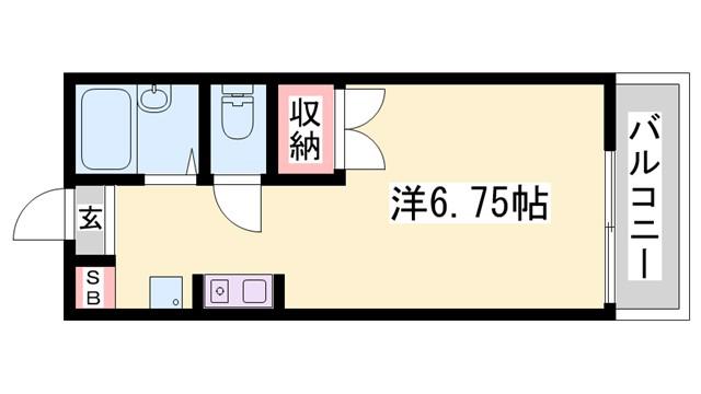 ハミング玉手(ワンルーム/2階)の間取り写真