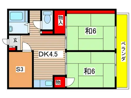 コーポタムラ(2SDK/3階)の間取り写真
