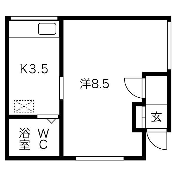 COAST船見坂(1K/2階)の間取り写真