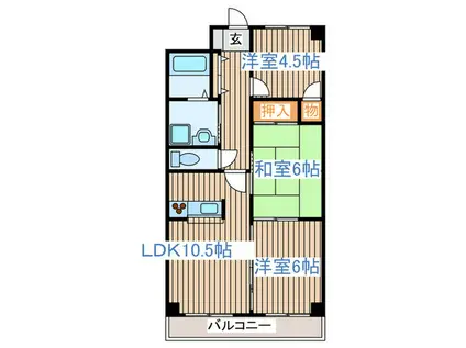 プレジデント六丁の目(3LDK/1階)の間取り写真