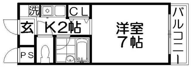 SKY DAY(1K/1階)の間取り写真