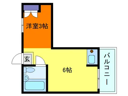 岡本ビラ(ワンルーム/2階)の間取り写真