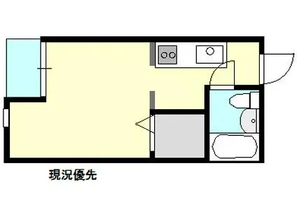 LA新徳田 A棟(1K/3階)の間取り写真