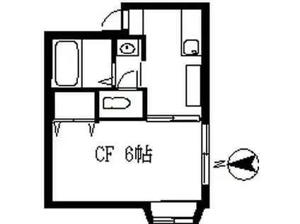 メゾンコージI(1K/2階)の間取り写真