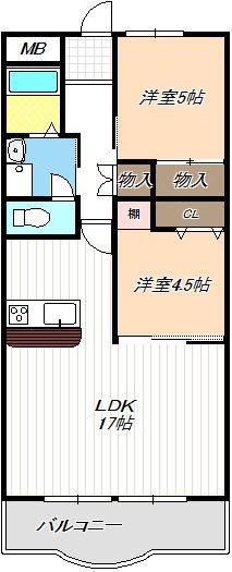明正雅ハイツ(2LDK/3階)の間取り写真