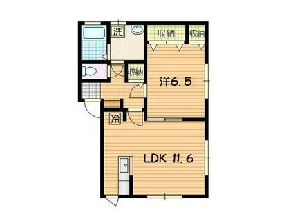 橋本アパート(1LDK/1階)の間取り写真