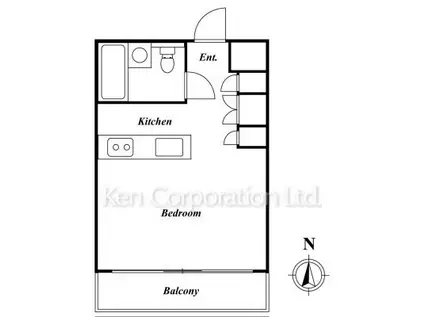 コルティーレ(1K/2階)の間取り写真