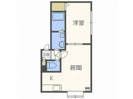 プレシャスコート百合が原(1LDK/3階)の間取り写真