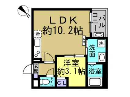 JACK YAWATA II(1LDK/3階)の間取り写真