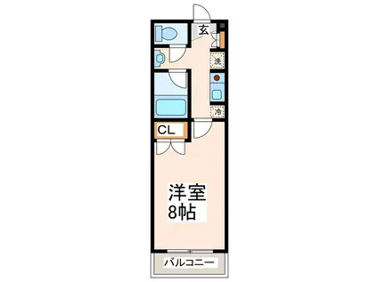 パレドール健軍III(1K/3階)の間取り写真