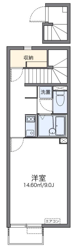 レオネクストさくら五段坂I(1K/2階)の間取り写真