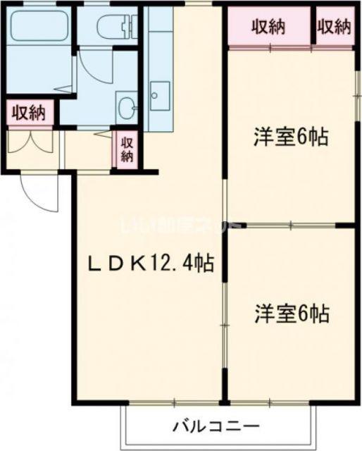 グランシードニューC(2LDK/2階)の間取り写真