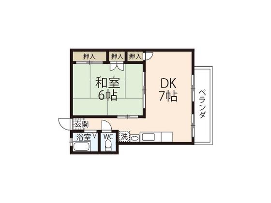 末本ビル(1DK/4階)の間取り写真