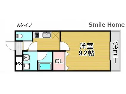 フジパレス住之江 イースト(1K/2階)の間取り写真
