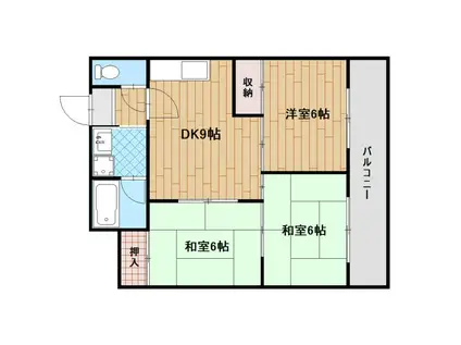 アリエス花園(3DK/3階)の間取り写真