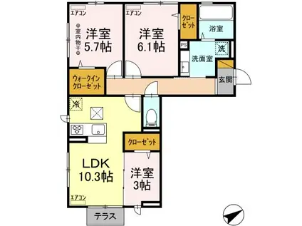 プランドールM(3LDK/1階)の間取り写真