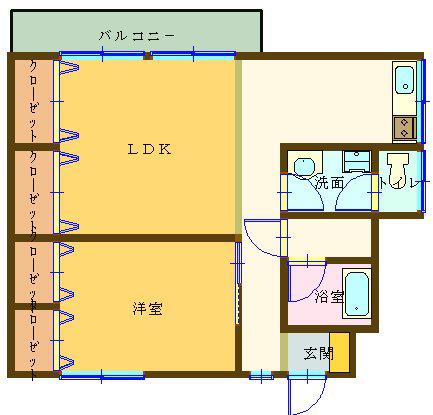 パークサイド上田(1LDK/1階)の間取り写真