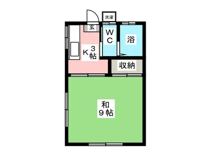 ベル上屋敷(1K/2階)の間取り写真