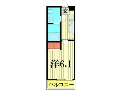 SORA(1K/2階)の間取り写真