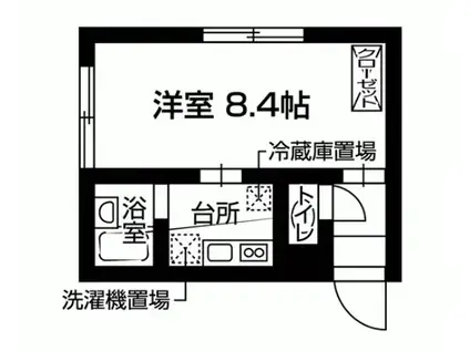 アカデミーヒル若松(ワンルーム/2階)の間取り写真