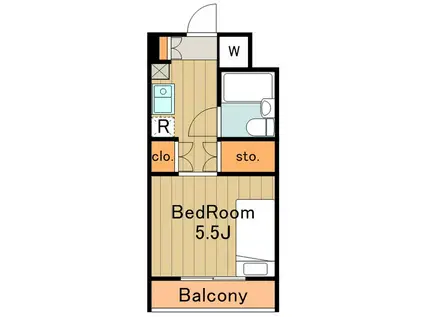 サングリーン南大沢(1K/2階)の間取り写真