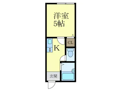 TJ鳴神2(1K/1階)の間取り写真