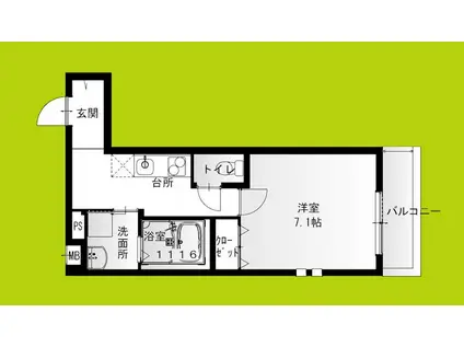 フジパレス弥刀駅北I番館(1K/3階)の間取り写真