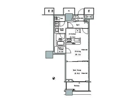 THE TOKYO TOWERS MIDTOWER(1DK/22階)の間取り写真