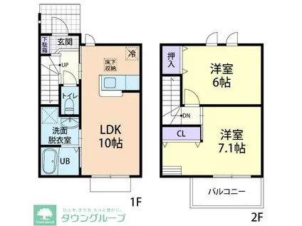 BELL FINE B(2LDK/1階)の間取り写真