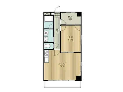 ビッグバード(1SLDK/1階)の間取り写真