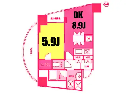プレディアスタイル横濱沢渡(1LDK/3階)の間取り写真