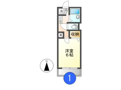 リヴィン361(1K/1階)の間取り写真