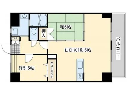 アヴァンセ陣原駅前(2LDK/4階)の間取り写真