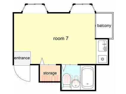 佐々木マンションA棟(ワンルーム/3階)の間取り写真