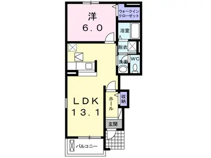 F.ファイブパインII(1LDK/1階)の間取り写真
