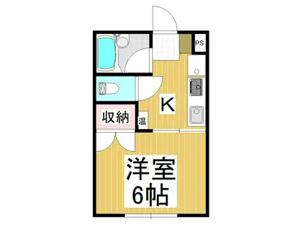 グランジュール北深志(1K/2階)の間取り写真